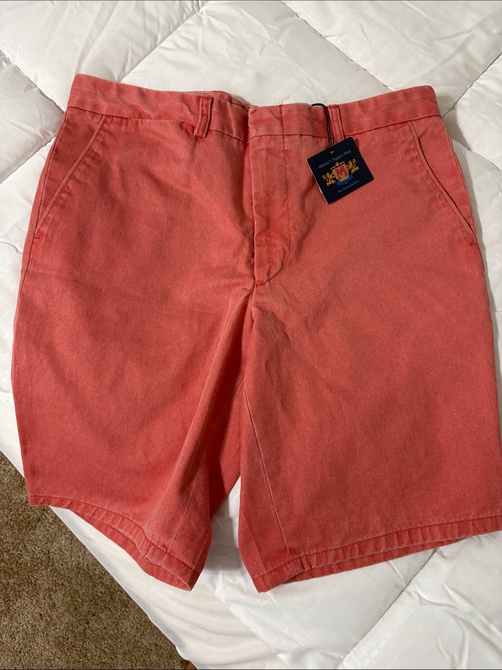 Men's Flat Front Shorts in Coral by